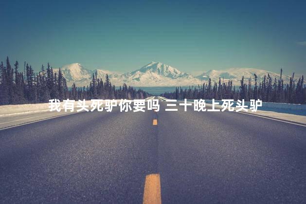我有头死驴你要吗 三十晚上死头驴